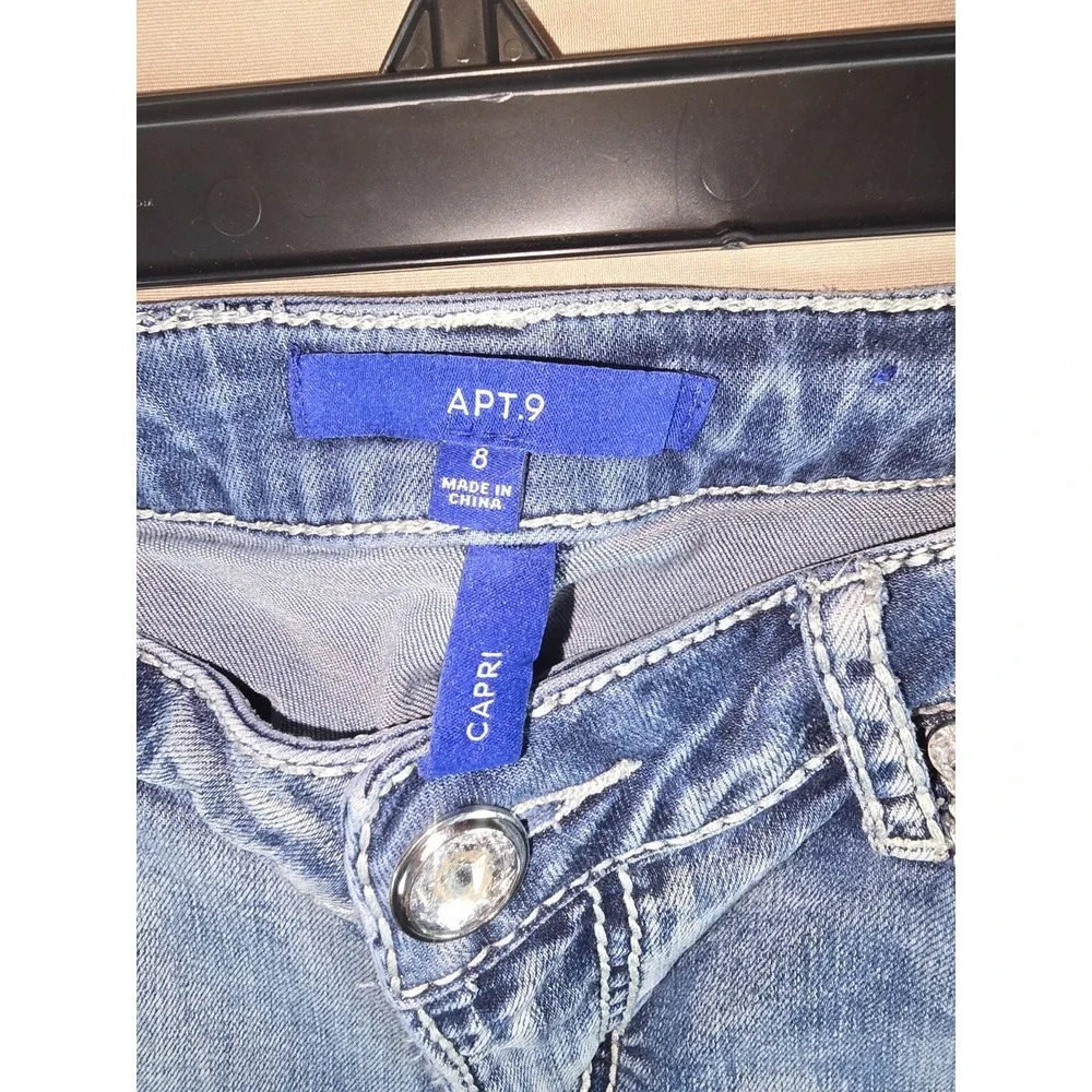 Apt 9 Womens‎ Denim Jean Pants Bling Buttons Accent Pockets